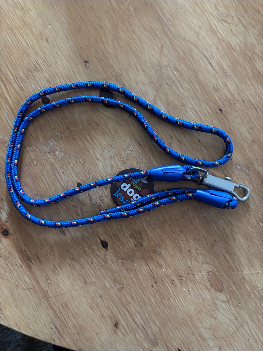 NWT Dukes Blue Rope Dog Leash with Colorful Flecks